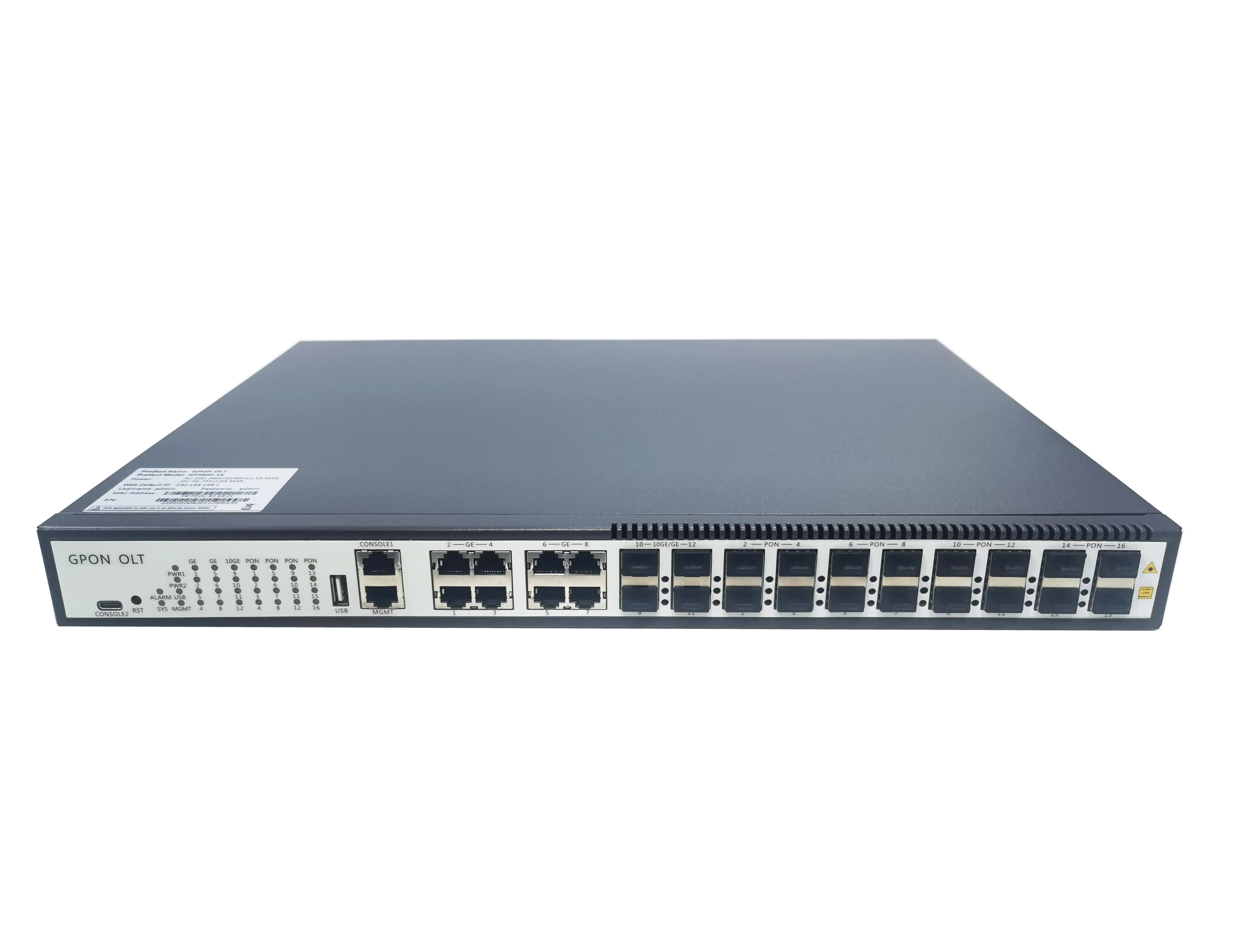 

GPON OLT GP5800-016 16-портовый модуль C ++ Оптическая линия восходящей линии Termina 10GE поддерживает управление WEB