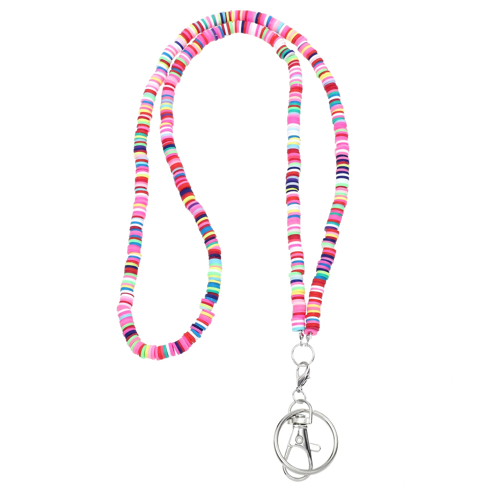 Long Colored Clay Necklace Miss Necklaces Phone Zinc Alloy Buckle Polymer Lanyard Hanging Chain Decor