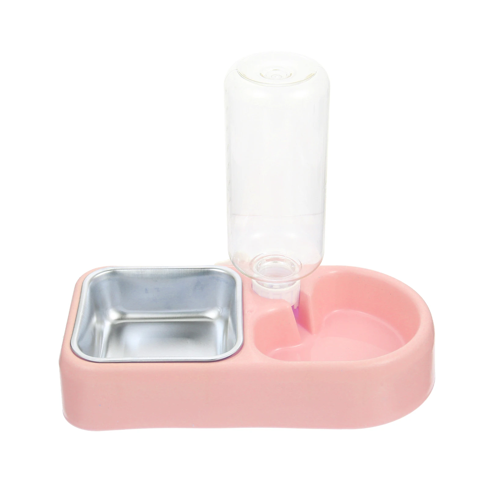 

Automatic Water Refill Pet Bowl for Cats Dogs Pink 2 Bowls Hanging Detachable Safe Bite Resistant Food Water Feeder Dog Cage
