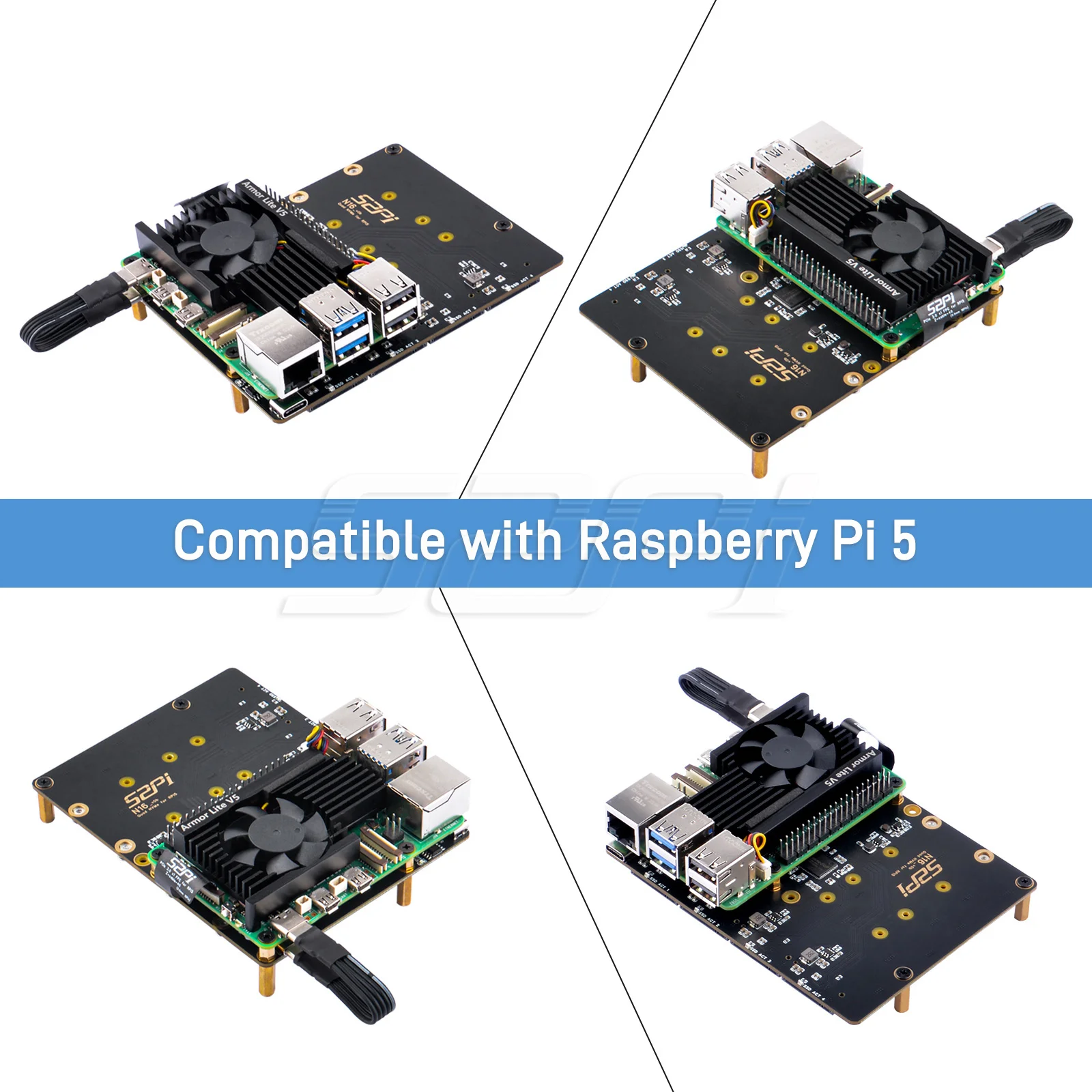 52Pi N16 Quad NVMe Expansion Adapter Board For Raspberry Pi 5