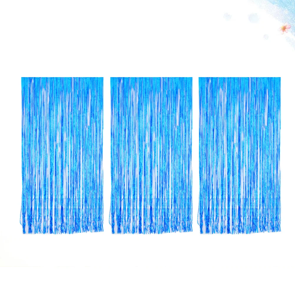 

3pcs 1X2 Meters Aluminum Foil Rain Tassel Curtain Shiny Party Door Decor Wedding Birthday Backdrop Photobooth Decoration Foil