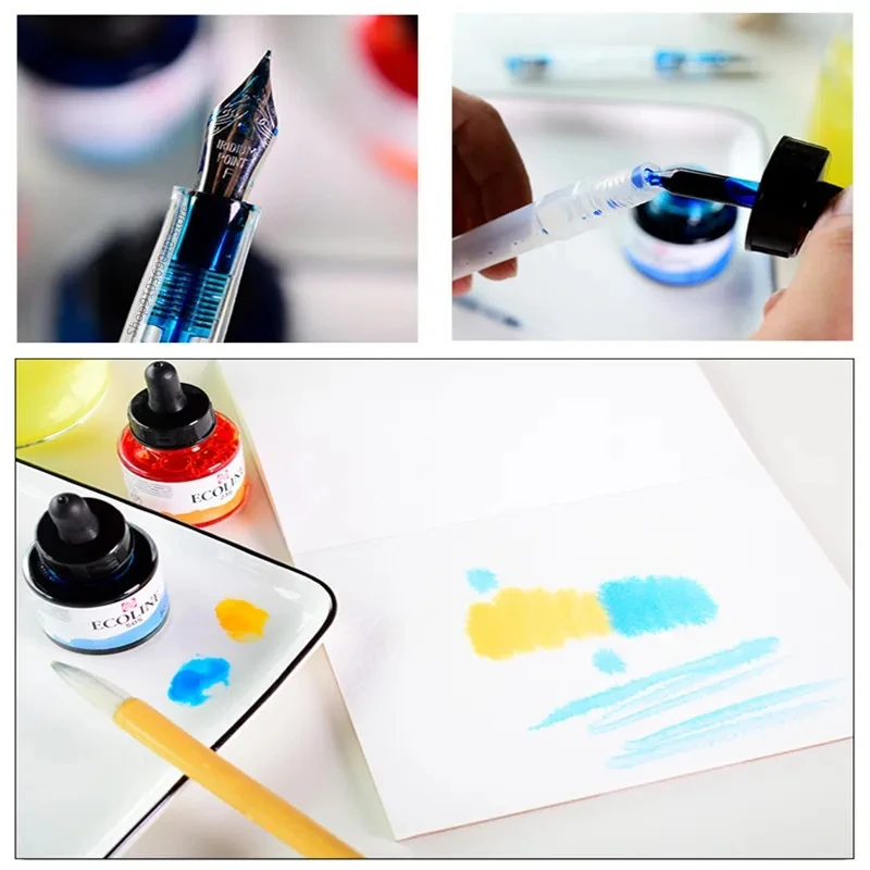 1pc Liquid Talens Watercolor Ink Ecoline Transparent Pigment Color Drawing Dropper Aquarelle Paint 30mL Architects Art Supplies