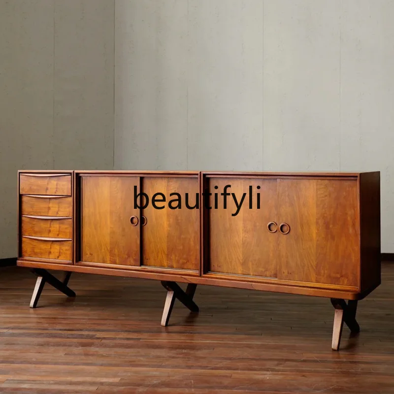 

Vintage Style Solid Wood Storage Cabinet Entryway Floor Decorative Cabinet Natural Wood Style Storage Organizer