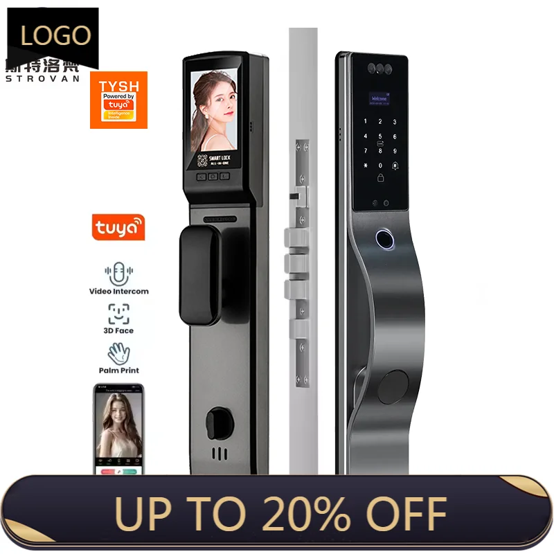

STLF Tuya Video Smart Lock Automatic Biometric Lock Wifi App Combination Home Ai Security Fingerprint Lock