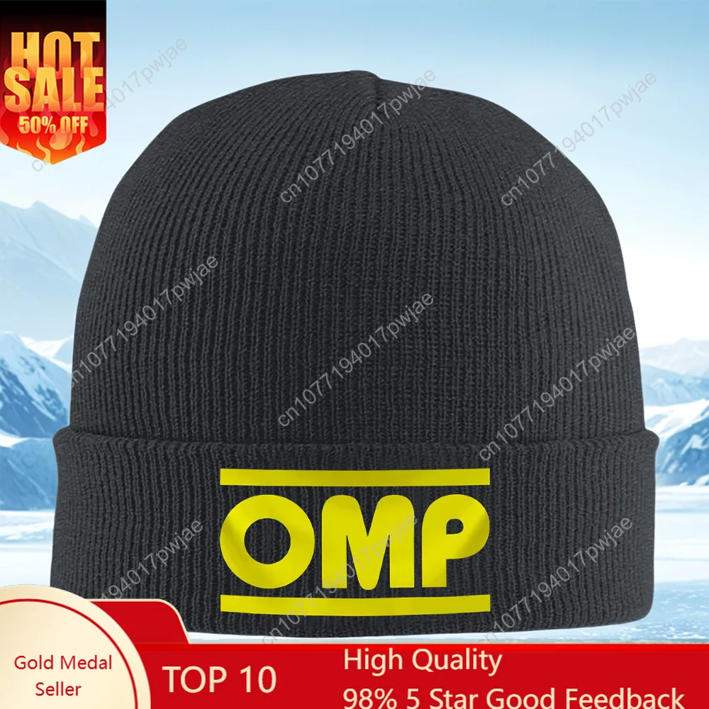 الأصفر OMP رسائل تصميم خلفية سوداء الرجال النساء للجنسين محبوك قبعة قبعة صوفية قبعة الشتاء الحرارية الدافئة عيد الميلاد Outdoo #1