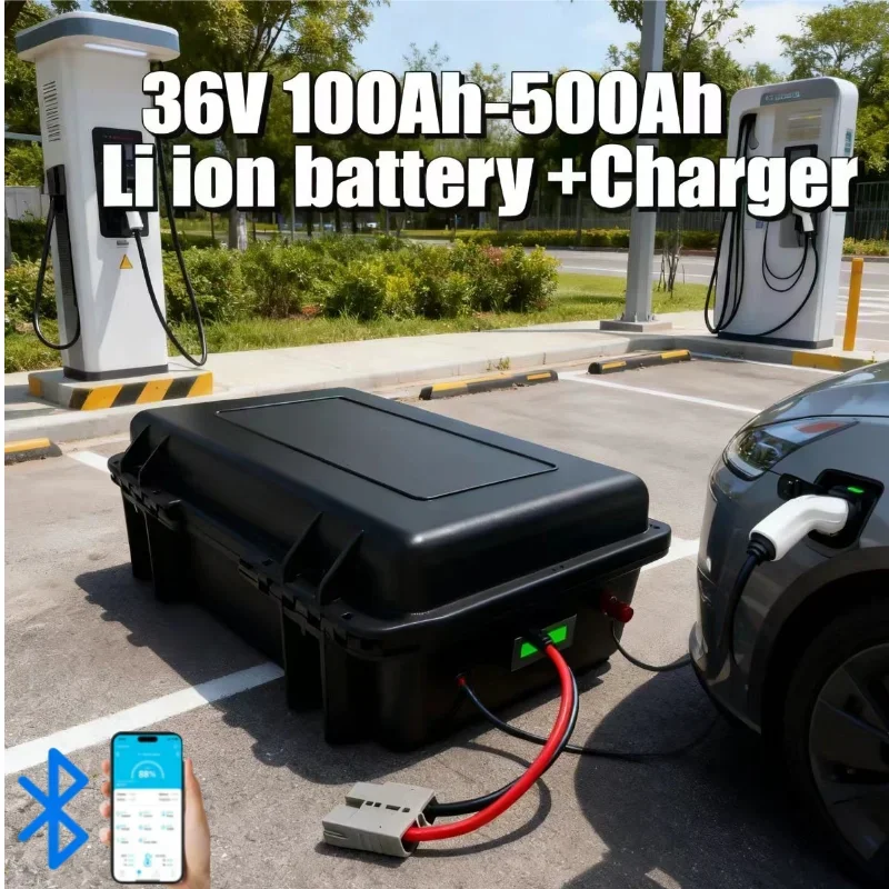 Lithium Ion Battery Pack 36V 100Ah-500Ah High Capacity for 2000W 4000W Tricycle/Scooter/Boat/Solar Energy System/EV - 50A Anders