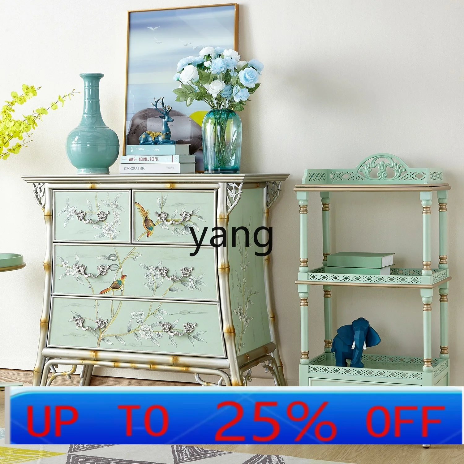 

LH storage cabinet retro villa hotel bed and breakfast living room bedroom decoration cabinet