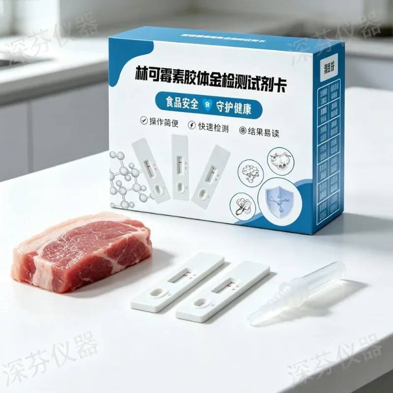 Antibiotic residue quick test reagent, pork lincomycin residue test card, wholesale by the manufacturer can be invoiced