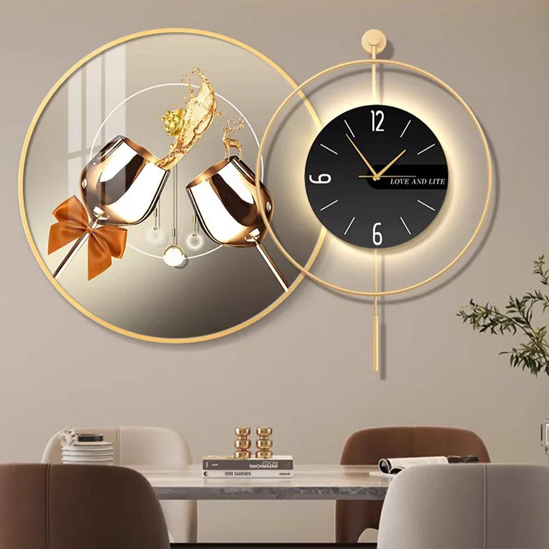 

Led Art Mural Wall Watch Luxury Vintage Interior Aesthetic Bedrooms Design Creative Clock Wall Nordic Fashion Horloge Home Decor