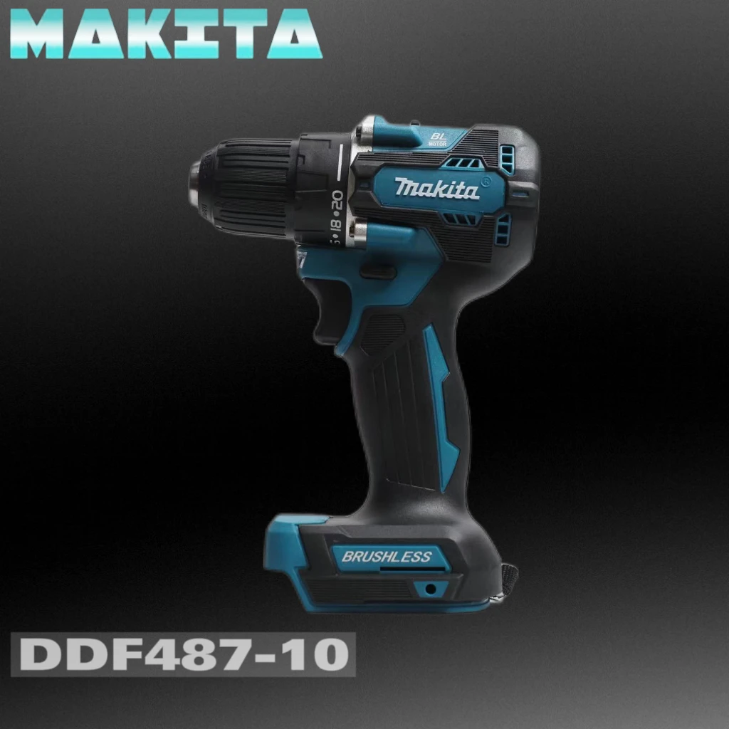 

Беспроводной электрический шуруповерт Makita с бесщеточным Мотором, многофункциональный заряжающий сверлильный Электрический инструмент DDF487 10 мм