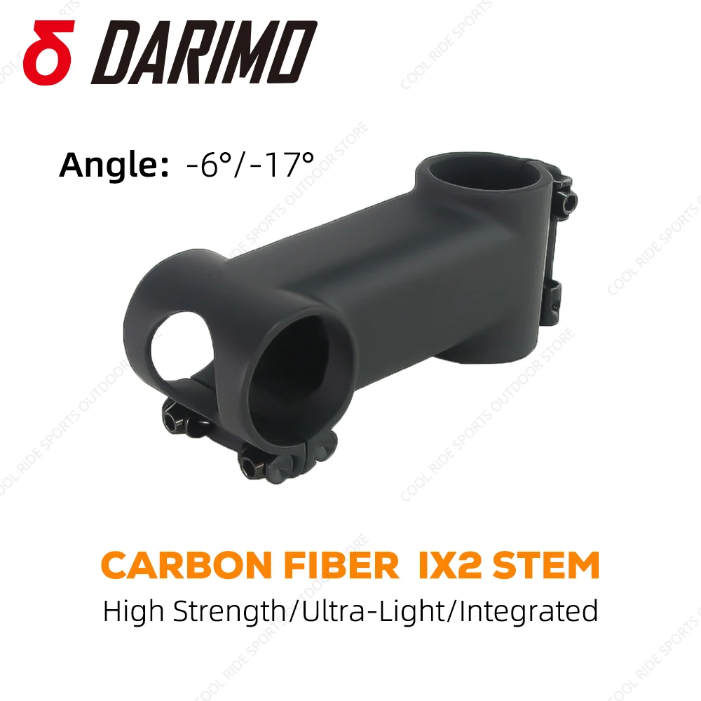 

DARIMO IX2 Carbon Fiber Ultralight Stem for MTB/Road Gravel Handlebar OD1 28.6mm/OD2 31.8mm Internal Cable Bicycle Accessories