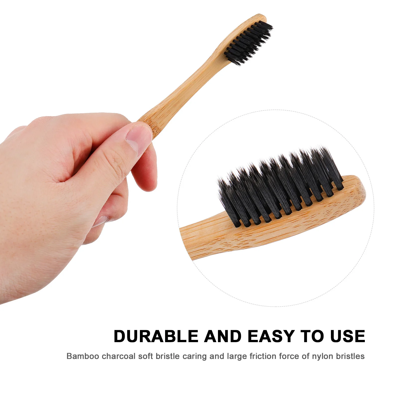 

20Pcs Bamboo Charcoal Toothbrush Eco-Friendly Reusable Wooden Handle Travel Personal Care Teeth Brush Portable Toothbrush