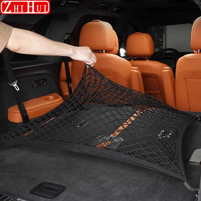 For Li Lixiang L6 L7 L8 L9 2024 2023 2022 Car Styling Trunk Fixed Mesh Pockets Luggage Storage Net Auto Accessories