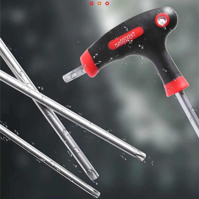 10PCS T-Handle Hex Key Allen Wrench Tool Set Star T-Handle torx Key Set with Convenient Storage Stand Spanner Screwdriver Tool