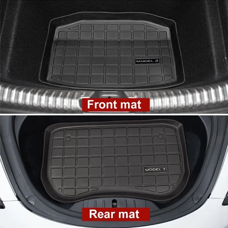 For Tesla Model 3 Highland Model Y 2024 2017-2023 Trunk Mats TPE Floor Mat Front Back Luggage Pad Waterproof Accessories