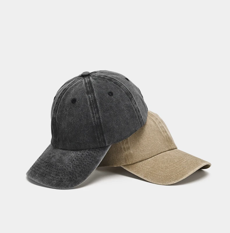 Baseball Kappe Gewaschen Baumwolle Männer Frauen Snapback Hut Vintage Hip Hop Caps Einfarbig Papa Hut Knochen Casquette Outdoor Casual Sport – Detail 1