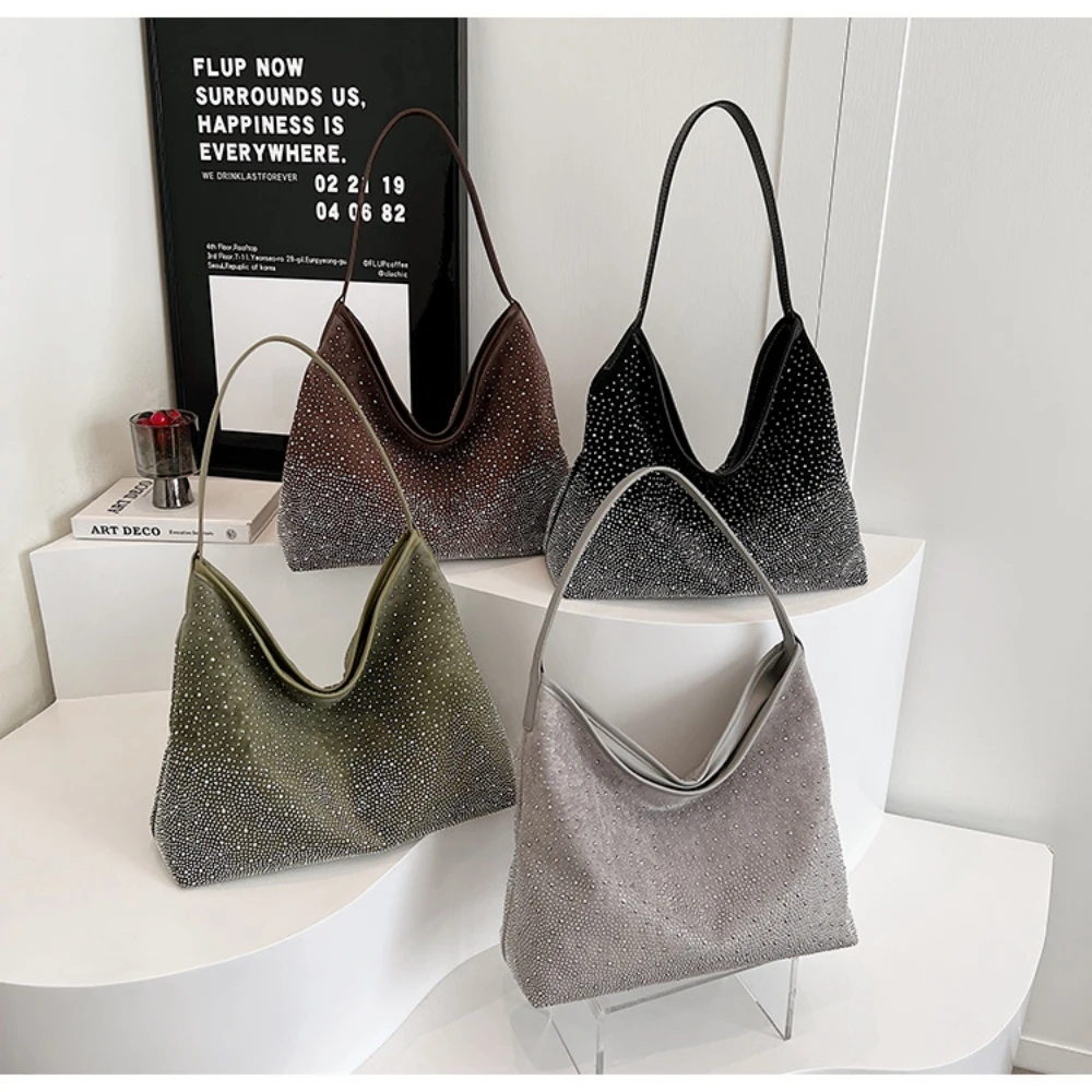 

Women's Shoulder Bag Large-Capacity Bag Casual Bucket Bag Single-Shoulder High Quality Rivet Personalized New Style Handbag