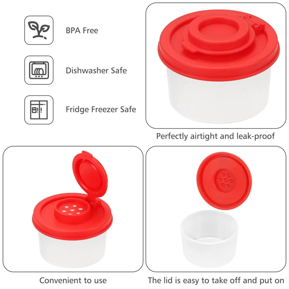 Welcome Deal-Mini Salt and Pepper Shakers - 8pcs Moisture Proof Spice Dispensers for Travel & Camping
