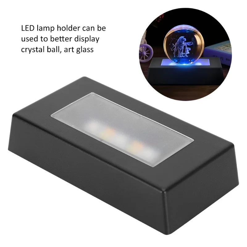 قاعدة عرض LED حامل ضوء متغير اللون مع كابل USB لمجوهرات التماثيل الكريستالية ثلاثية الأبعاد #4