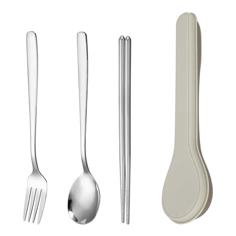 Cutlery Set With Storage Case Korean Style Portable Tableware Set Home School Kitchen Dinnerware Services Utensil Set Spoons view 6