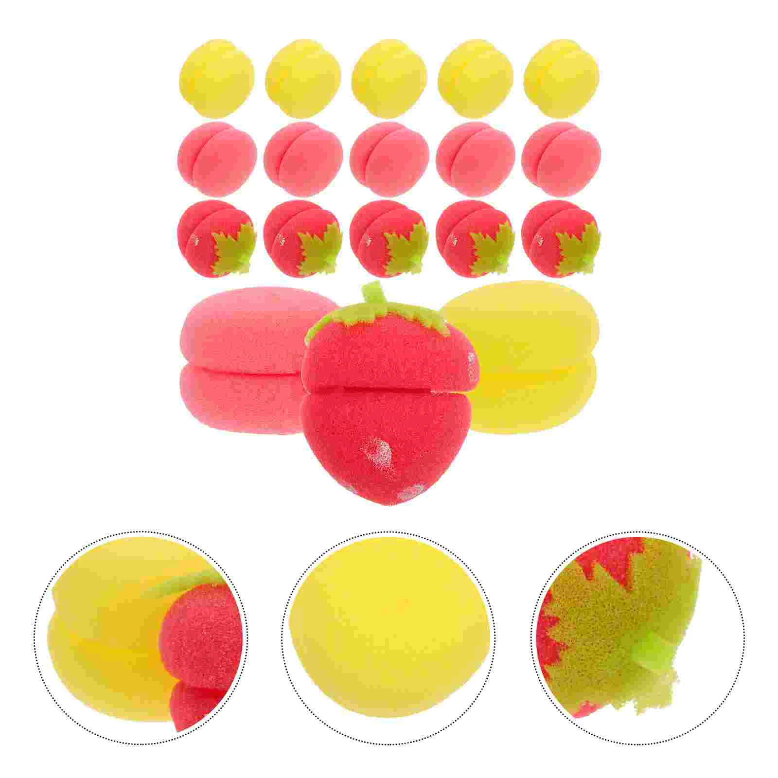 

18 Pcs Strawberry Sponge Curler Women's Tool Flexible Hair Rollers DIY Hairdressing Tools