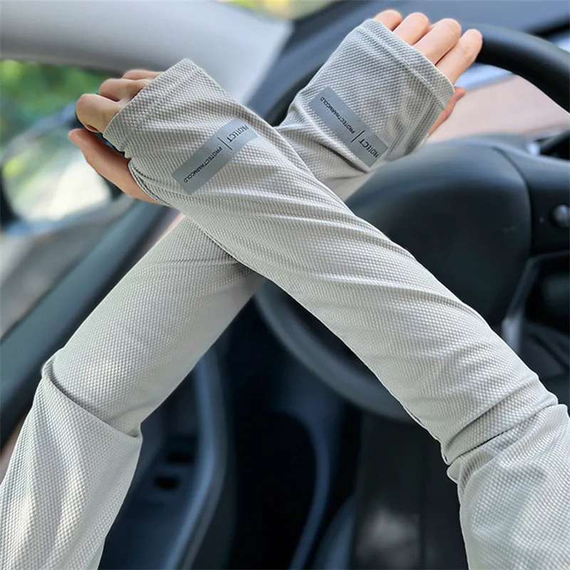 Large Size Ice Sleeves for Men's Sun Protection Japanese Summer Outdoor UV Protection Loose Arm Sleeves Driving Outdoor Gloves