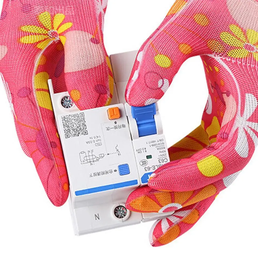 12 Pairs Gifts Thin Non-glue Summer Nylon Flower Gloves Non-slip Protection Labor Flower Color Gloves Wear-resistant Work Gloves