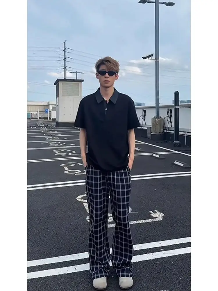 

Lazy Straight Leg Thin American Retro Summer Pants Men's Casual Trousers Breathable Cheered Loose Fit Low Waist Long Pants