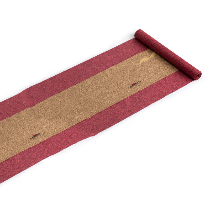 Imitation Maple hand-painted waterproof tea mat household tea table table cloth Imitation Maple Chinese table flag tea ceremony