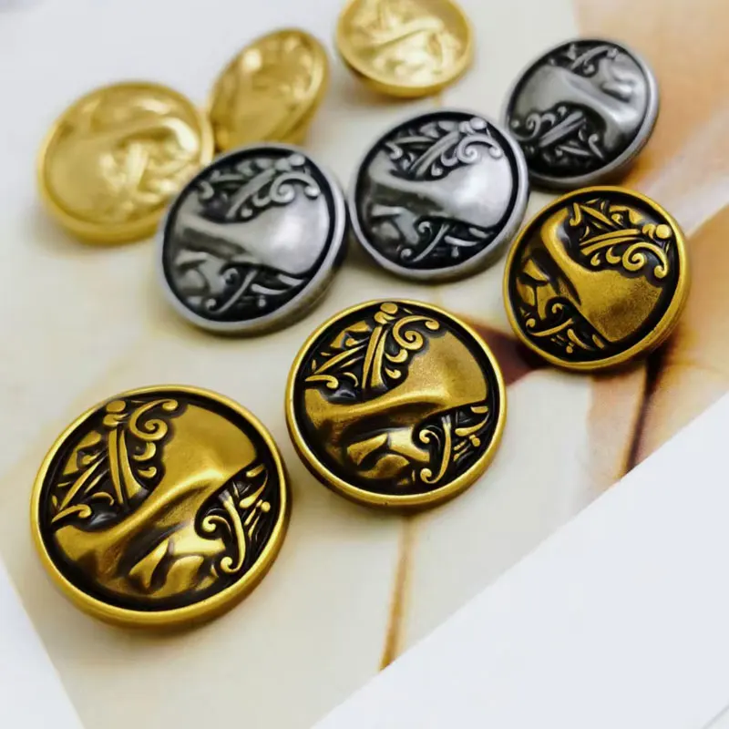 10 Stück 18/23mm Retro Luxus Runde Metallknöpfe für Kleidung Nähzubehör DIY Handwerk Nähbedarf Knöpfe Großhandel Knopf – Detail 3