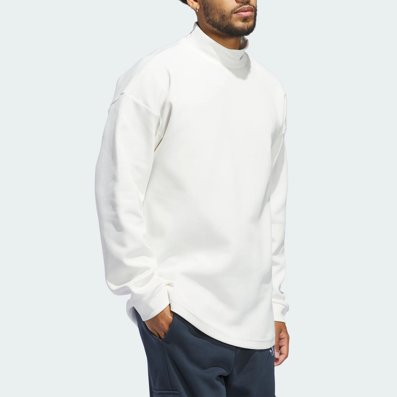 أديداس الرسمية حقيقية ثلاثة المشارب للجنسين شبه عالية الرقبة الرياضة عارضة البلوز IY7377