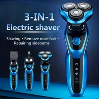 Men's Electric Shaver, 3 in 1 Electric Shaver Nose Hair Trimmer, USB Rechargeable Portable Shaver, Trim Sideburns, Trim Nose Hair, Floating Blade Digital Display Shaving Machine, Men's Gift, Father's Day Gift