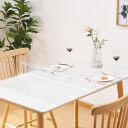 Waterproof Wipeable Vinyl Tablecloths for Rectangle Table, Oil Spill Proof Transparent Table Cover Protector for Dining