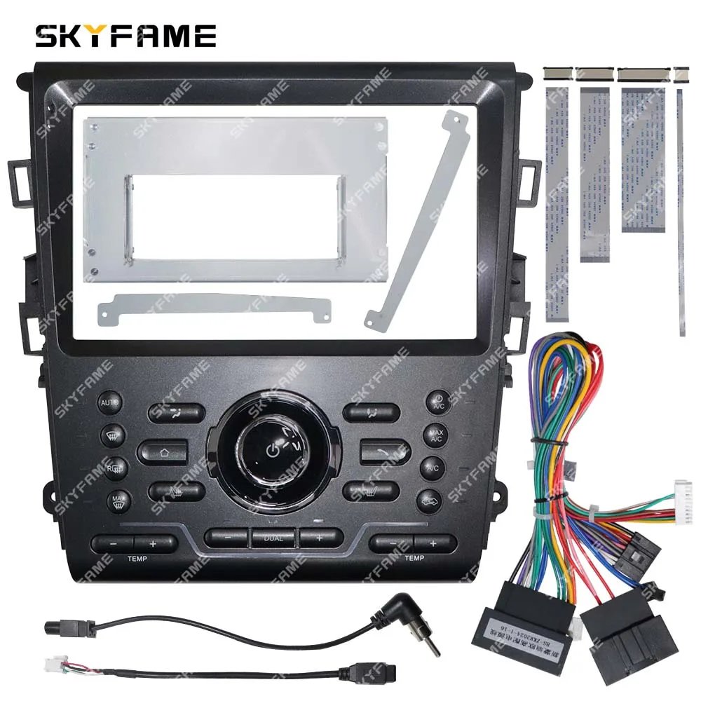 SKYFAME 9/9.7 Inch Car Frame Fascia Adapter Canbus Box Decoder Tesla Android Radio Dash Fitting Panel Kit For Ford Mondeo Fusion