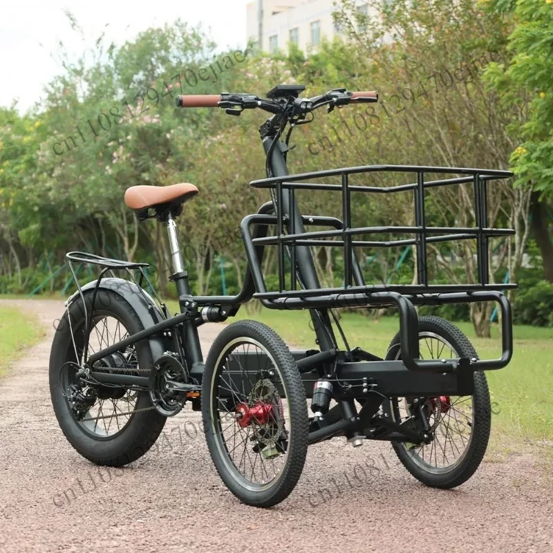 

Offroad Electric Cargo Tricycle - 3-Wheel Long Range E-Bike with Front Cargo Box, Available in 250W/350W/500W/750W