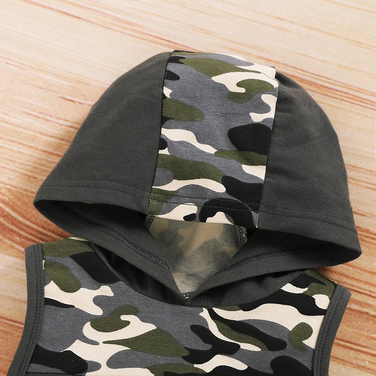 Newborn Baby Boys 2PCS Clothing Set Camouflage Hooded Vest+Shorts Cool Infant Boy Summer Outfits for Infant Baby Boy 0-18 Months