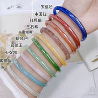 Natural Thin Bracelet Handcarved Agate Bangle Bracelets Women Glass Bangle Jade Jewelry Jadeite Jade Bangles Bracelet for Women