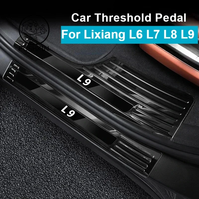 

For Leading Li Lixiang L6 L7 L8 L9 2022 2023 2024 Car Door Sill Scuff Plate Guard Stainless Steel Kick Pedal Threshold Sticker