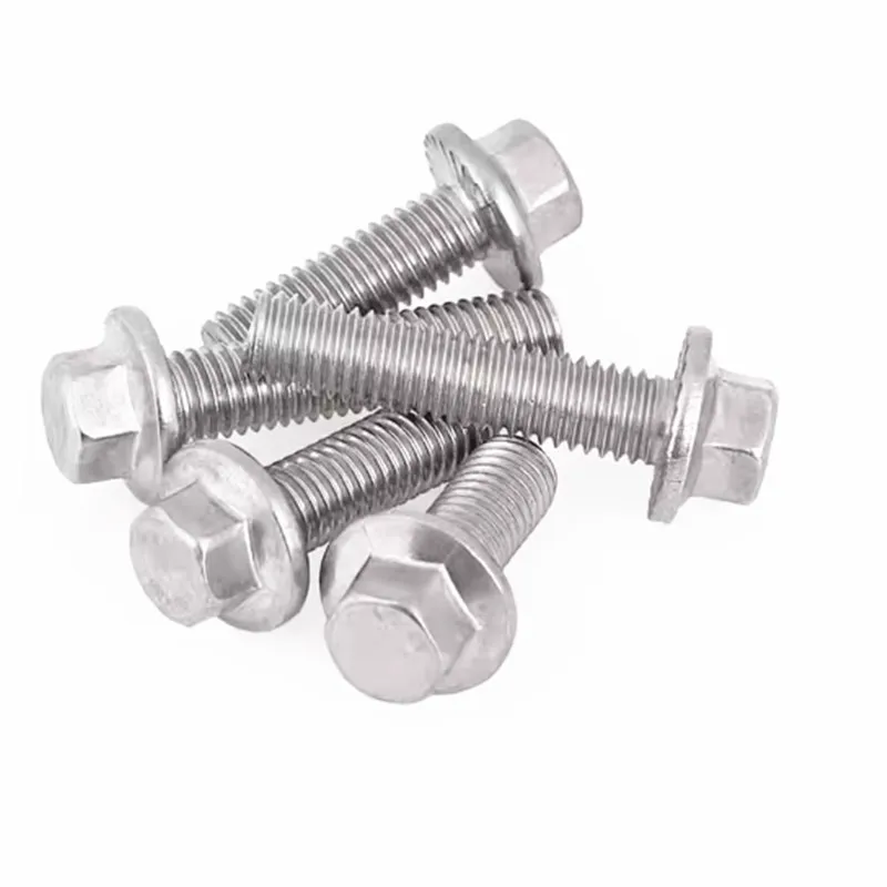 1/10pcs M5 M6 M8 M10 M12 A2-70 304 Stainless Steel GB5787 Hexagon Head with Serrated Flange Cap Screw Hex Washer Head Bolt