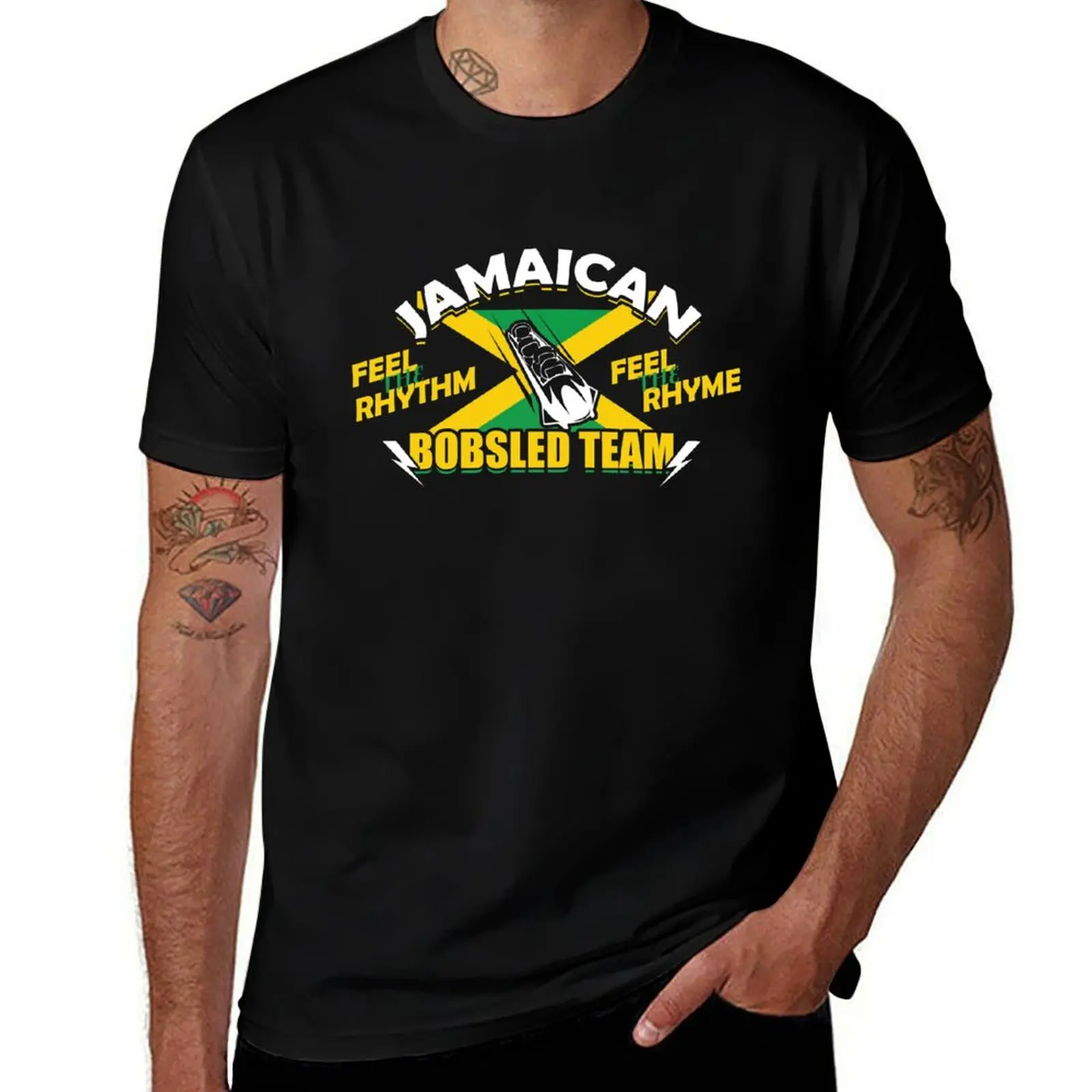 

plain T shirt shirts Jamaican cotton graphic for Team t t t-shirt mens Bobsled package Shirt black man Gift cotton T-Shirt man
