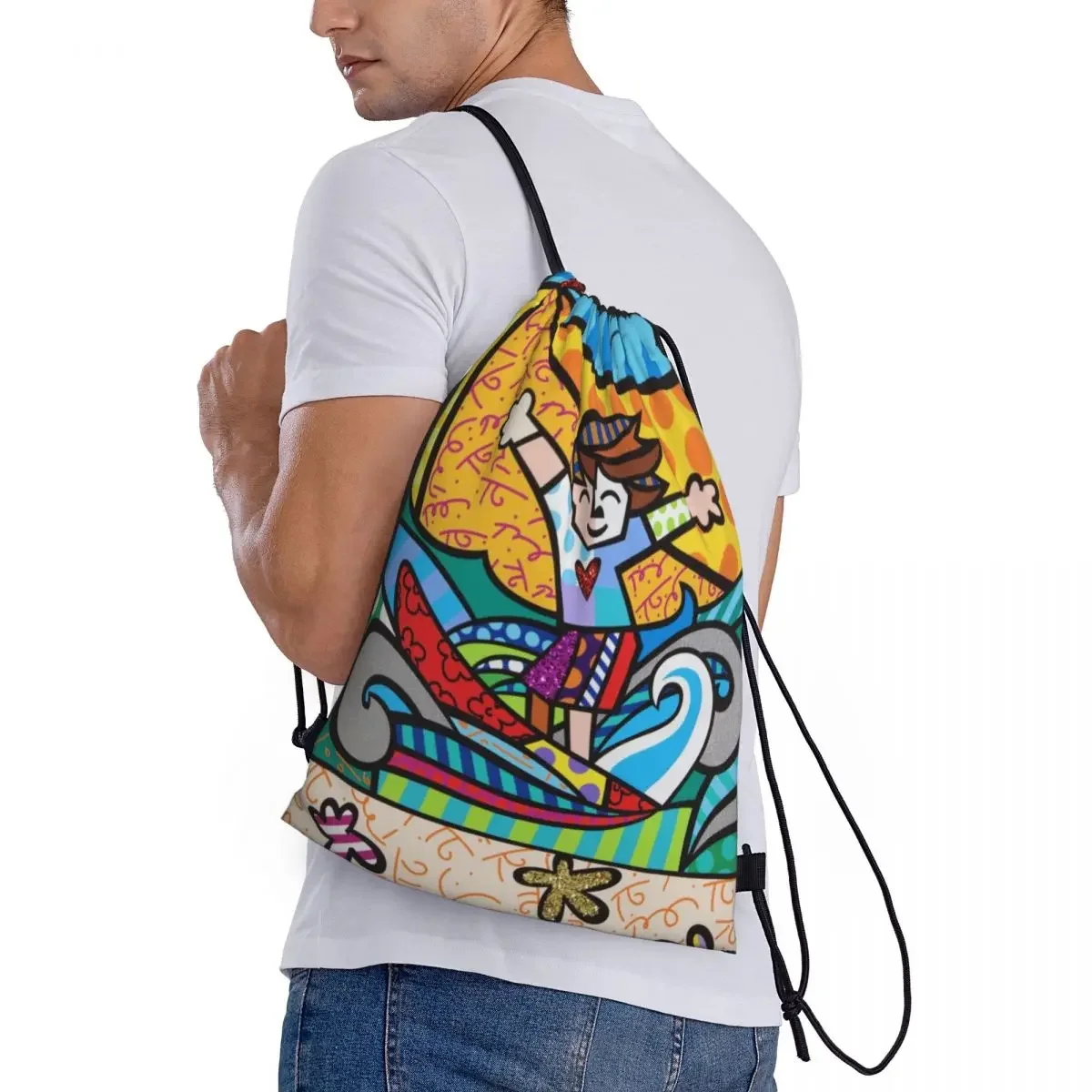 Drawstring bag Storage Portable Handbags Britto Anime Grocery Shopping Shoulder bags foldable Travel Bag