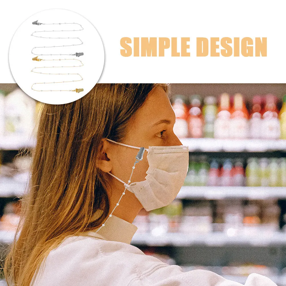 2 قطعة سلسلة النظارات الأنيقة المطرزة، قناع أنيق، حامل الحبل، إكسسوار متعدد الاستخدامات للنساء، نظارات شمسية #5