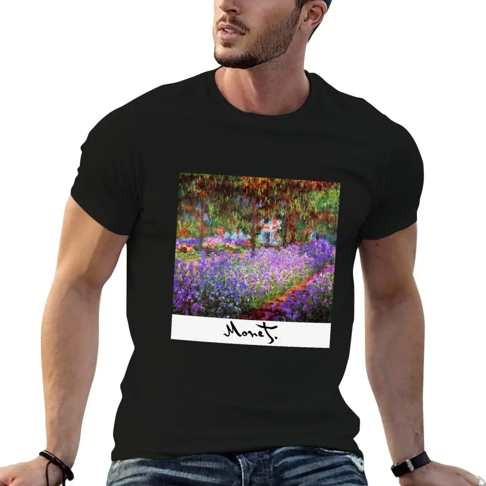 Monet - Flower Garden (Violet) T-Shirt customs Aesthetic clothing custom shirt t shirts men