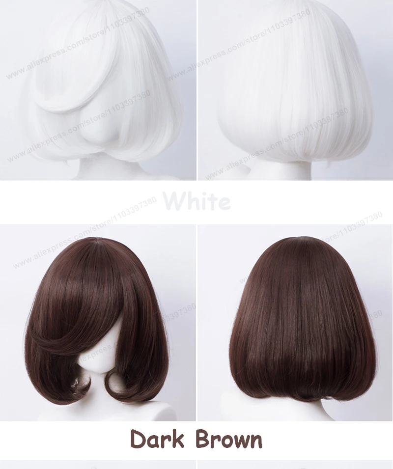 35cm Short Bob Cosplay Wig Golden Yellow Red Purple Black Blue Pink Women Bobo Hair Heat Resistant Hair Universal Anime Wigs