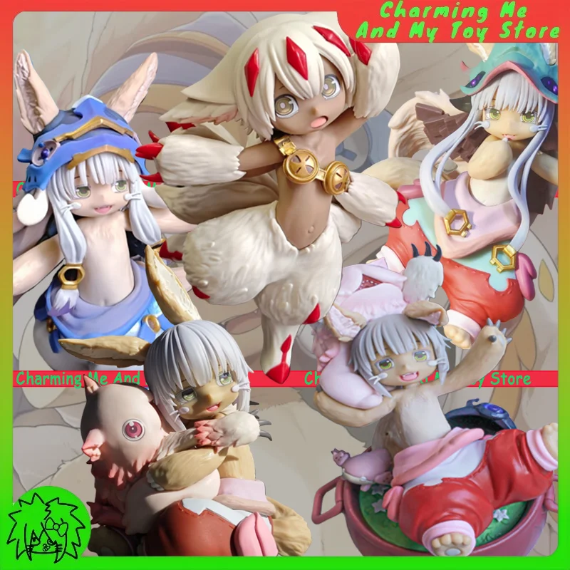 En stock, figuras genuinas de Made In Abyss: la ciudad dorada del sol quemador, Nanachi, regalo de figura de adorno de escritorio Faputa