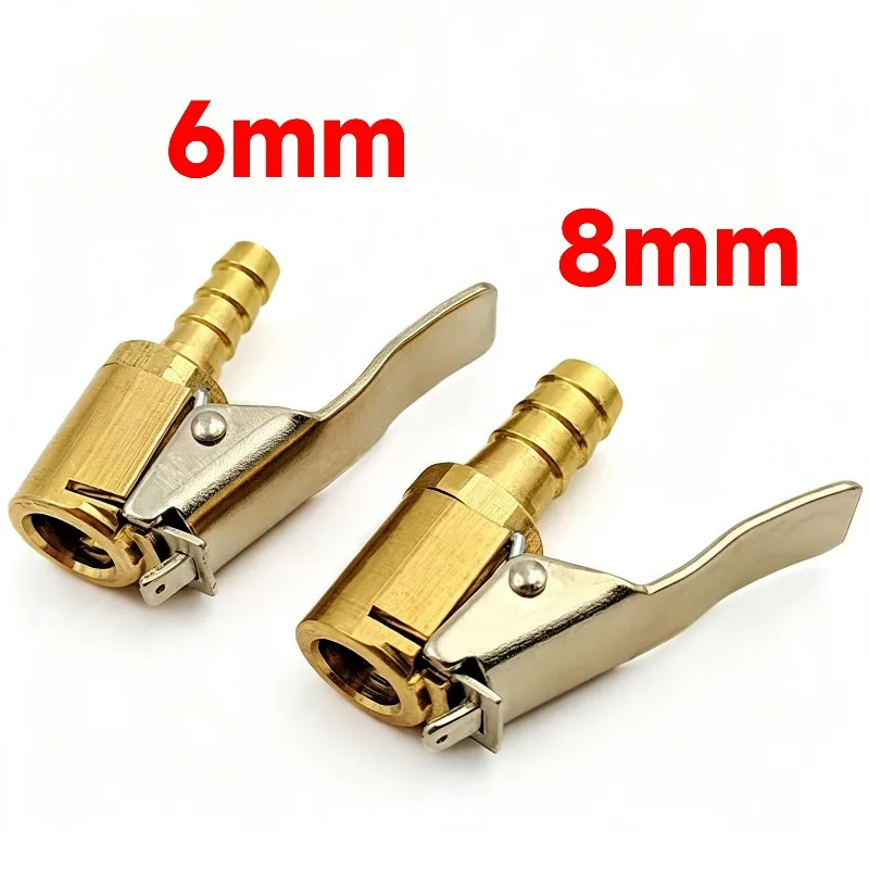1-10pcs Car Tire Valve Inflator Chuck 6/8mm Motorcycle Bicycle Air Pump Quick Connect No Leakage Clip Type Inflator Accessories