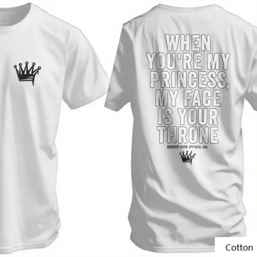 Ностальгическая хлопковая футболка с круглым вырезом Sweet «Love Vow» в стиле ретро — вдохновленный дизайн с короной и классической фразой