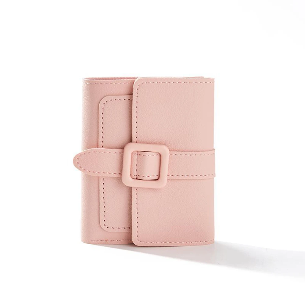 Women\'s Luxury PU Leather Mini Purse Coin Bag Clasp Short Purse Solid Color Small Women\'s Clutch Bag Multi Functional Wallet