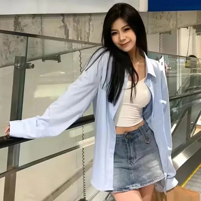 2024 weibliche Sonnencreme Shirts Tops Mantel Damen Neue Lange Ärmeln Strickjacke Bluse Oberbekleidung Sommer Frauen Dünne Stil Bluse Jacke