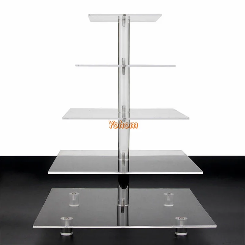 Customized Acrylic Clear Wedding Cupcake Display Stand Tower Plexiglass Lucite Macaron Cake Holder Riser for Party